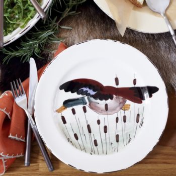 Vietri Wildlife Mallard Dinner Plate 11"D