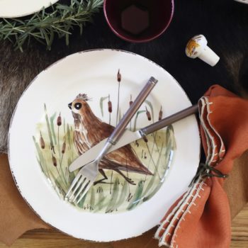 Vietri Wildlife Quail Dinner Plate 11"D