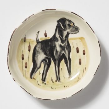 Vietri Wildlife Black Hunting Dog Pasta Bowl