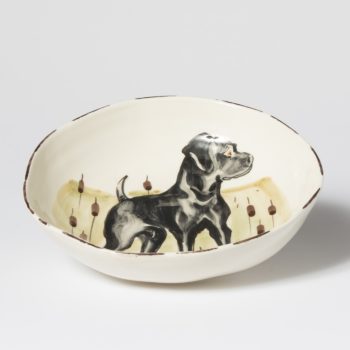 Vietri Wildlife Black Hunting Dog Pasta Bowl - Image 2