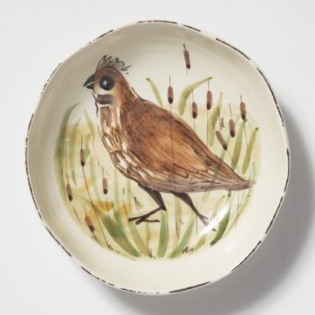 Vietri Wildlife Quail Pasta Bowl 8.5"D, 2"H