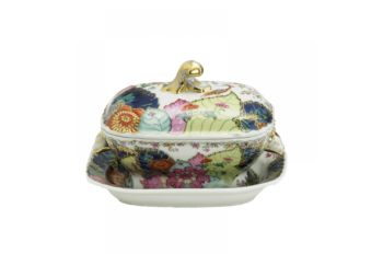 Mottahedeh Tobacco Leaf Tureen and Stand, Small 12 oz. - Image 2