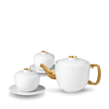 L'Objet Zen Zen Teapot, 2 Tea Cups + Saucers