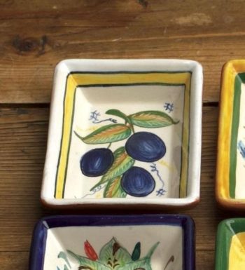 Casafina Alentejo Terracotta Rect. Dipping Plate 4"L, Olives