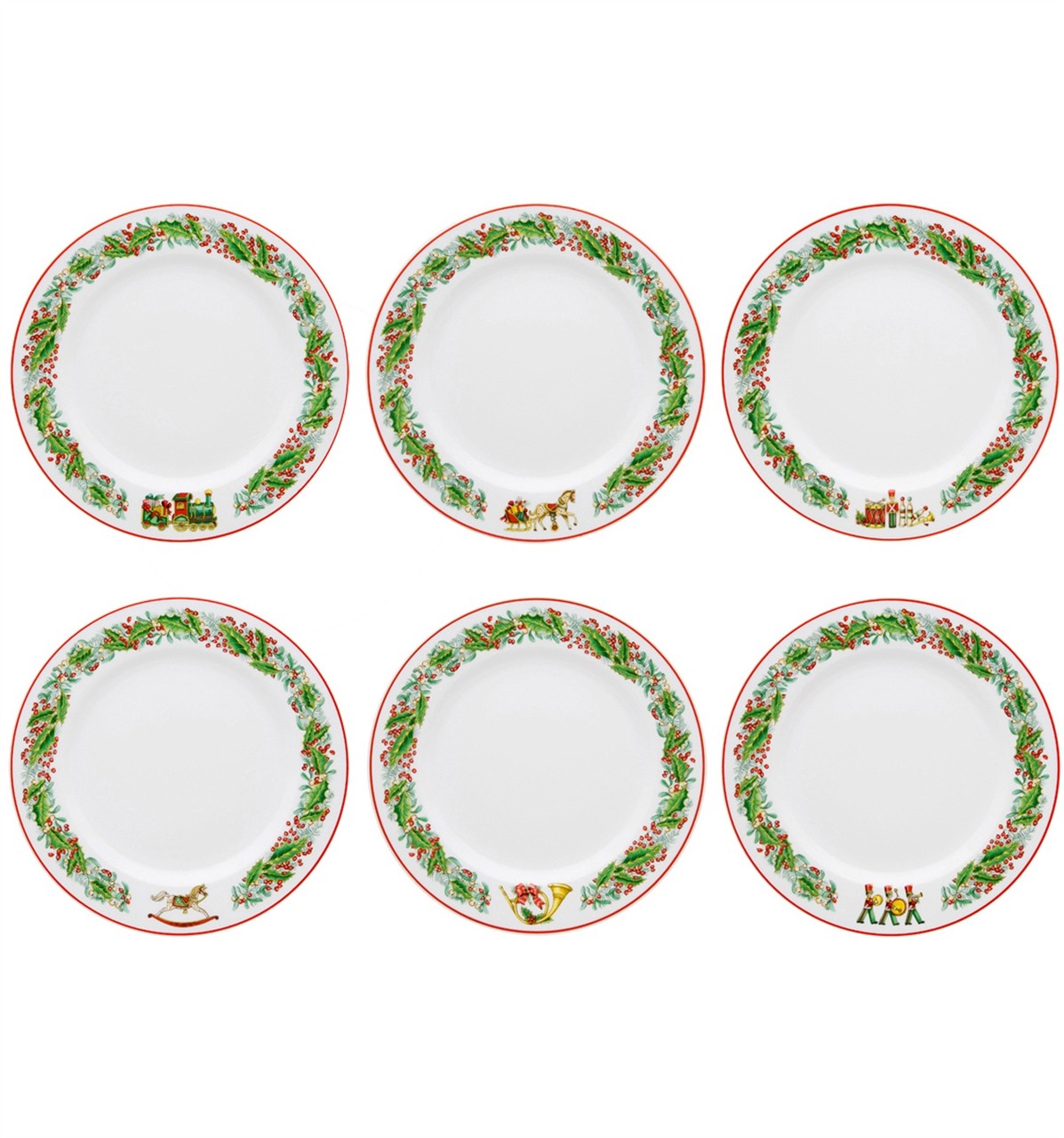 Vista Alegre Christmas Magic Set 6 Dinner Plates Holiday Plates