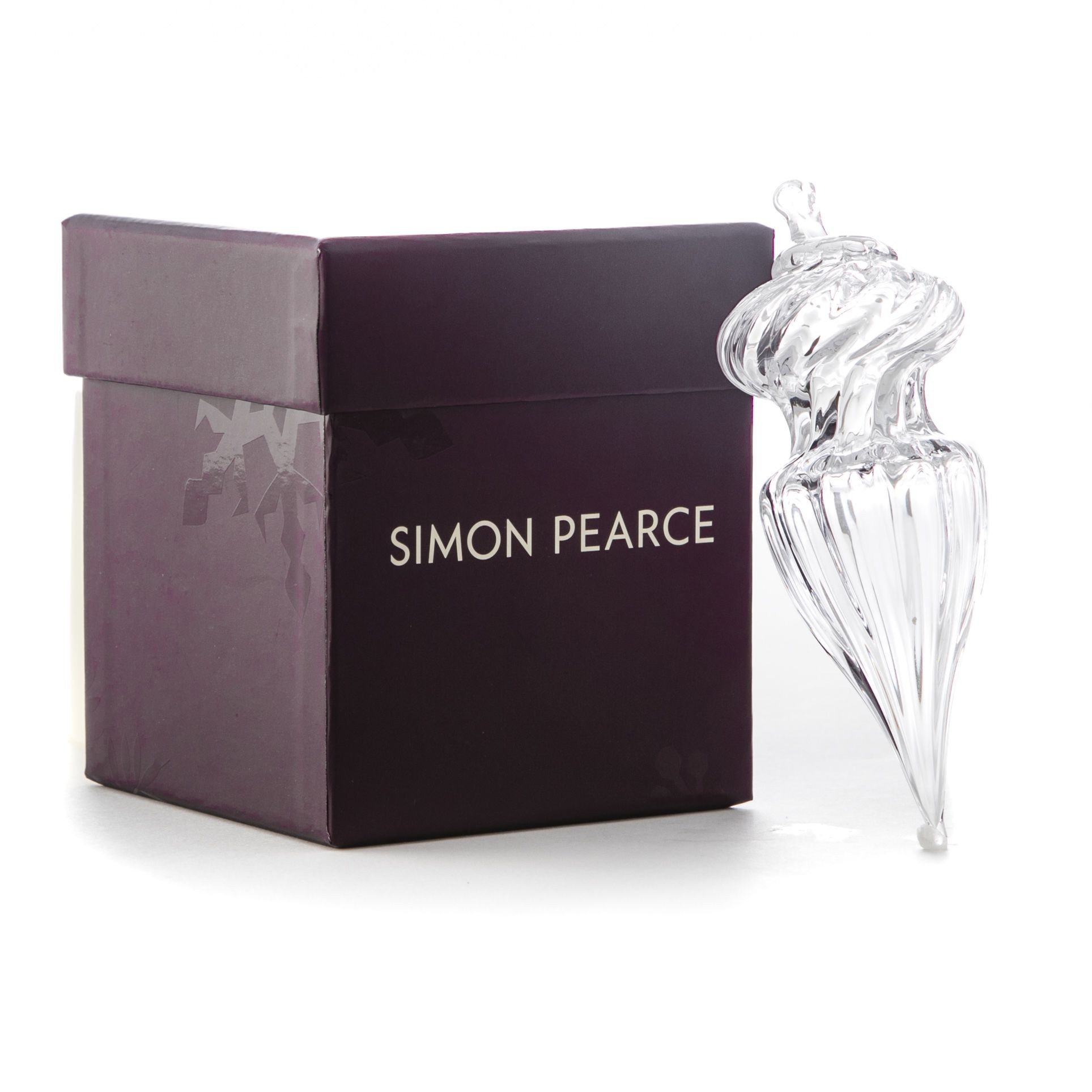 Simon Pearce Chelsea Optic Drop Ornament In A Gift Box