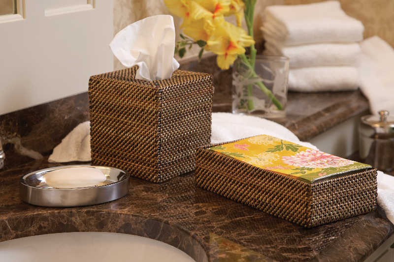 Calaisio Tissue Holder Cube 5.25” Sq x 5.5”H tissue holder for housewarming gift