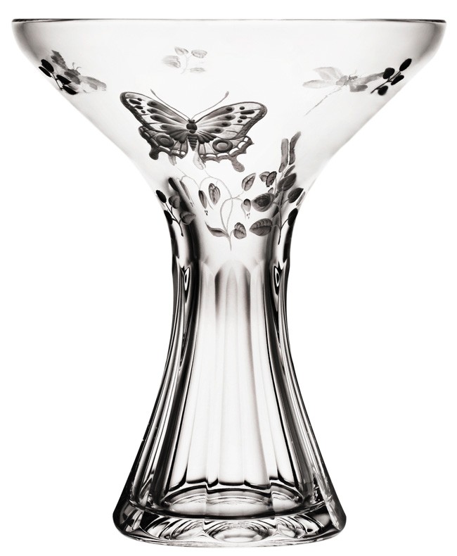 Varga Art Crystal Springtime Clear Bouquet Vase 8" H