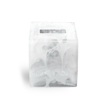 Nashi Home Square Tissue Box White Swirl