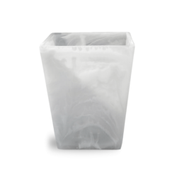 Nashi Home Square Waste Basket White Swirl