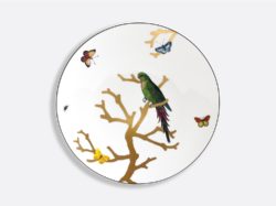 Bernardaud Aux Oiseaux Dinner Plate Green Parrot  10.6"D