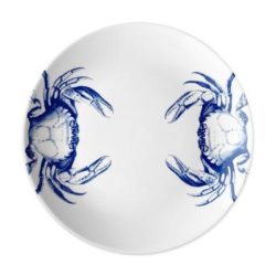 Caskata Crabs Blue Coupe Dinner Plate 10.75"D