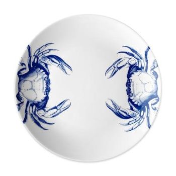 Caskata Crabs Blue Coupe Dinner Plate 10.75"D