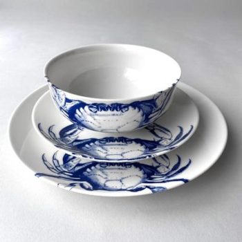 Caskata Crabs Blue Coupe Dinner Plate 10.75"D - Image 2