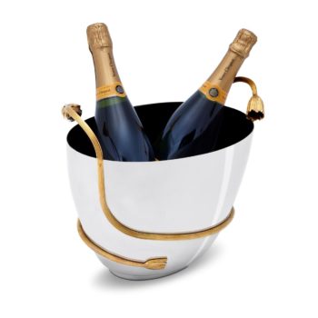 L'Objet Deco Leaves Champagne Bucket 11.5 L x 7.5 W x 8.5 H