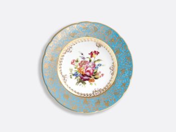 Bernardaud Eden Turquoise Bouquet Salad Plate 8.5"D
