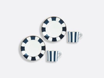 Bernardaud Galerie Royale Bleu Nuit Espresso cup and saucer gift box - 2.8 Oz