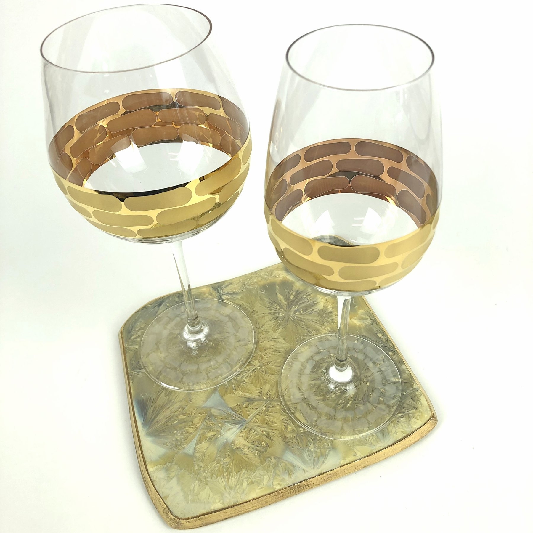 Michael Wainwright Large Coasters Borealis Gold Set of 2