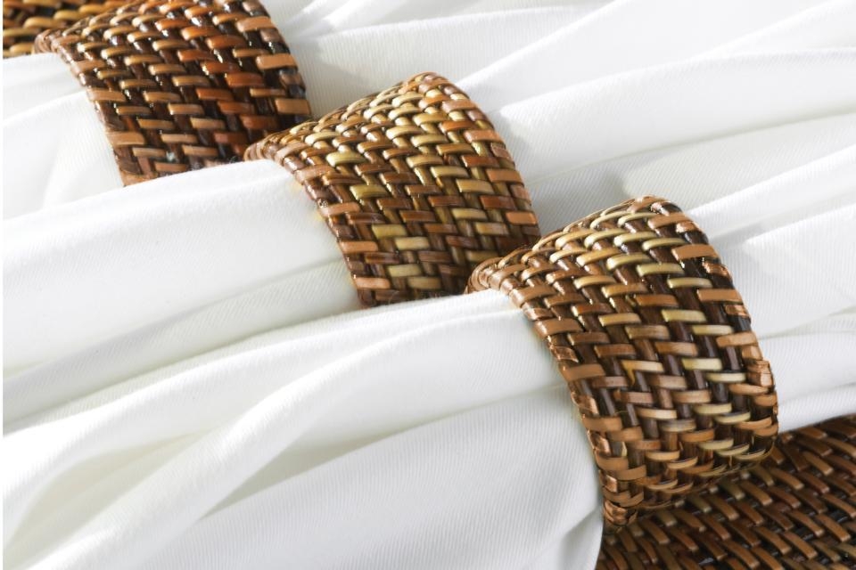 Calaisio Handwoven Napkin Ring Plain Set/4