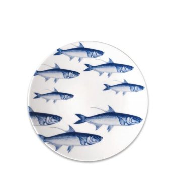 Caskata School of Fish Blue Coupe Salad Plate 8.25"D