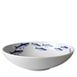 Caskata School of Fish Blue Wide Serving Bowl 11.25"D