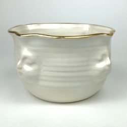 Michael Wainwright Face Small Bowl White with Gold