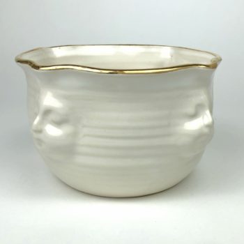 Michael Wainwright Face Small Bowl White with Gold