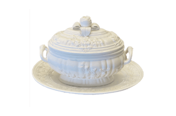 Mottahedeh Creamware Rose Tureen and Stand