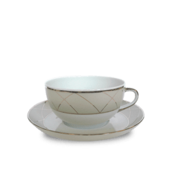 Haviland Clair De Lune Arcades Cappuccino Cup & Saucer 6.5" D 10.1 oz.