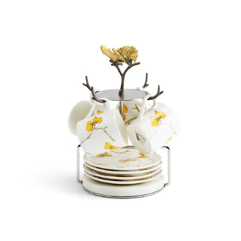 Michael Aram Butterfly Ginkgo Gold Demitasse Set with Stand - Image 3