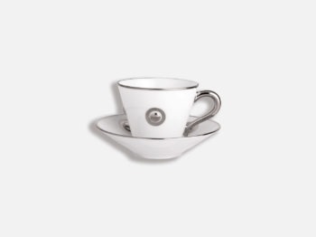 Bernardaud Ithaque Platinum Espresso Cup and Saucer 4.5 oz