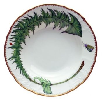 Anna Weatherley Green Leaf Rim Soup Plate