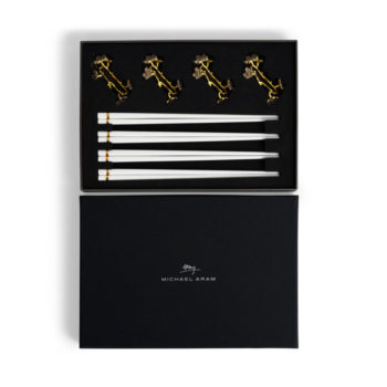 Michael Aram Cherry Blossom Chopsticks & Stands Set/4 - Image 3