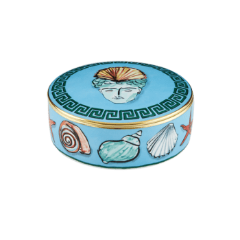 Ginori 1735 Il Viaggio di Nettuno Round Box Sea Blue 5.1"D