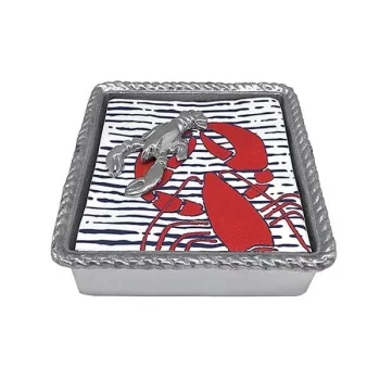 Mariposa Cocktail Napkin Box with Lobster Weight