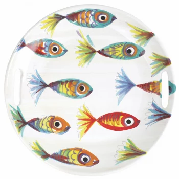 Vietri Pesci Colorati Handled Round Tray