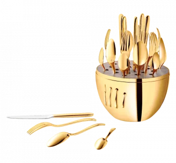 Christofle MOOD 24-Piece 24-Carat Gold Flatware Set