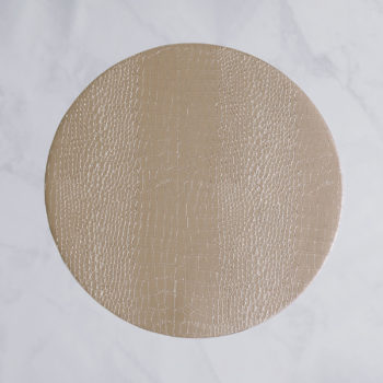 Beatriz Ball VIDA Croc Reversible 16" Round Placemats Set of 4 (Silver and Gold)