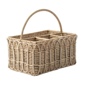 Juliska Provence Rattan Silverware Caddy - Whitewash