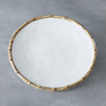 Beatriz Ball VIDA Bamboo 11" Dinner Plate Set of 4 (White and Natural)