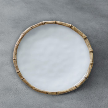 Beatriz Ball VIDA Bamboo 9" Salad Plate Set of 4 (White and Natural)