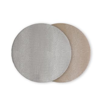 Beatriz Ball VIDA Croc Reversible 16" Round Placemats Set of 4 (Silver and Gold) - Image 2