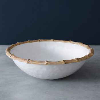 Beatriz Ball VIDA Bamboo Large Salad Bowl (White and Natural)