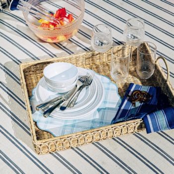 Juliska Provence Rattan 22.5" Rectangular Tray - Whitewash - Image 3
