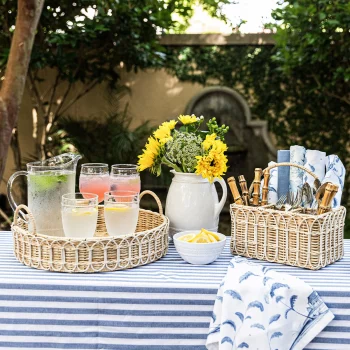 Juliska Provence Rattan 16" Circle Tray - Whitewash - Image 3