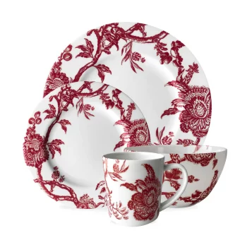Caskata Arcadia Crimson 4-Piece Place Setting
