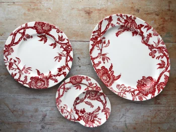 Caskata Arcadia Crimson Rimmed Dinner Plate 10.75" - Image 3