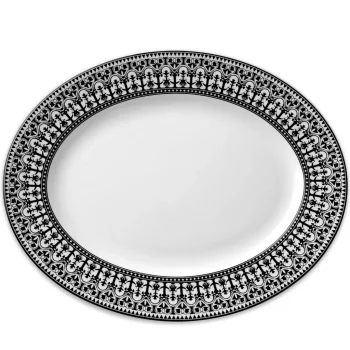 Caskata Casablanca Black Large Oval Rimmed Platter 16"