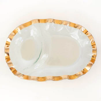 Annieglass Ruffle Oval Chip & Dip - Image 2