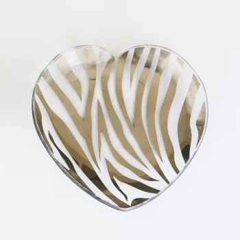 Annieglass Zebra Heart Plate